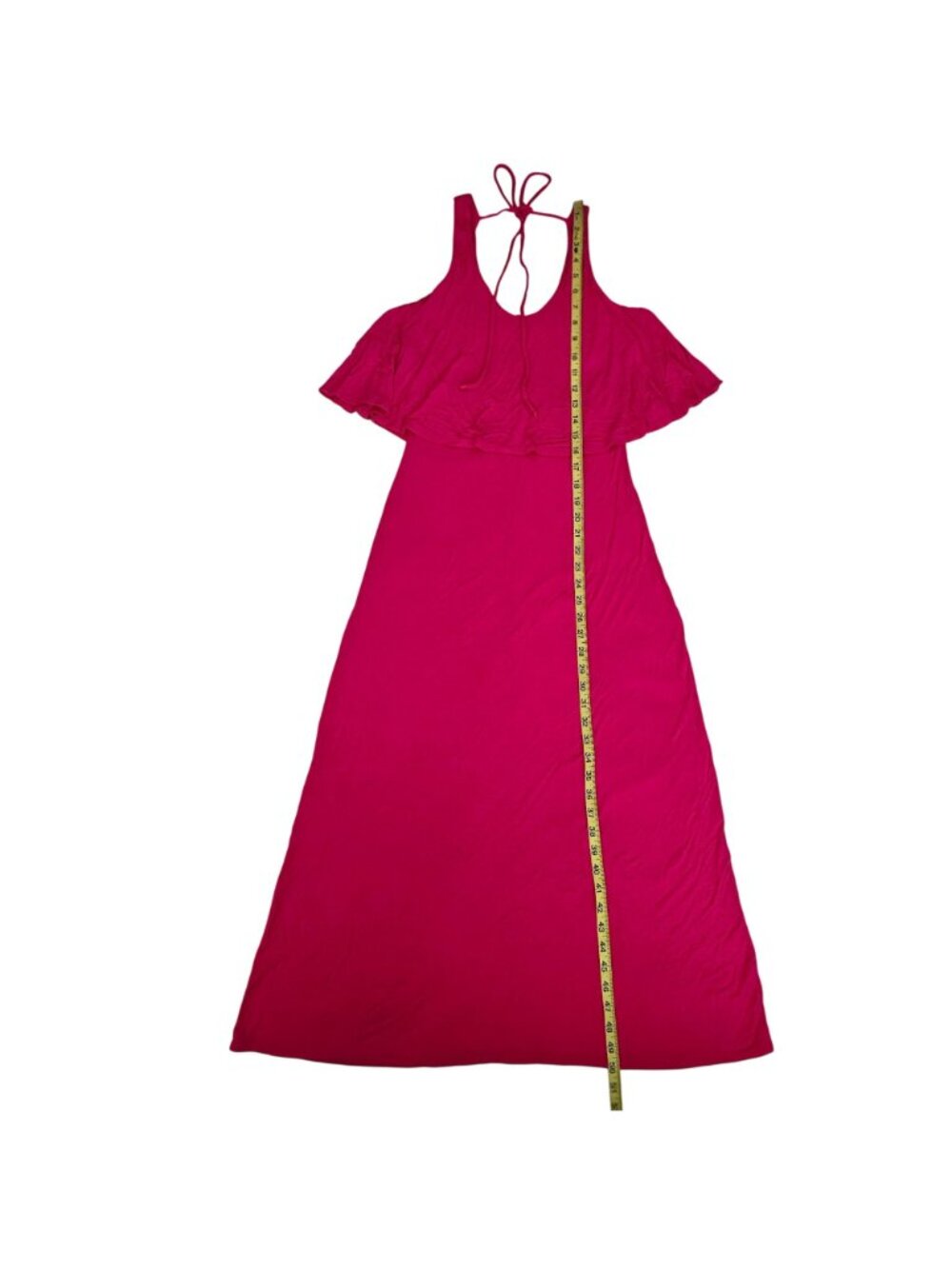 Rolla Coster Pink Sleeveless Flowy Ruffle Overlay Bodice Maxi Dress Womens Small - Picture 8 of 8